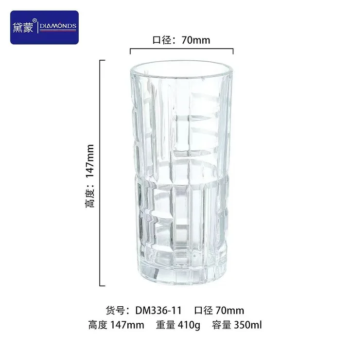 Block Pattern Highball Glass catalog product image for wholesale review
