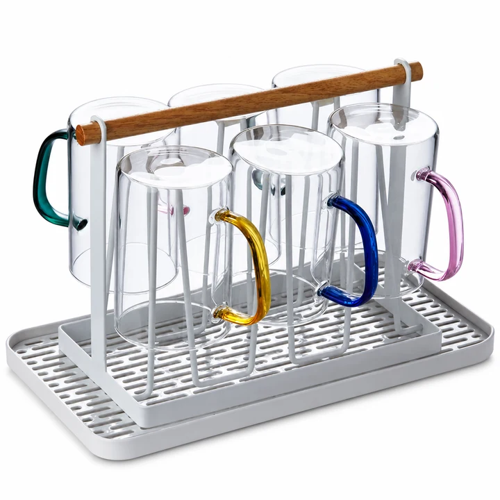 Colored Handle Glass Cup 300ml catalog product image for wholesale review