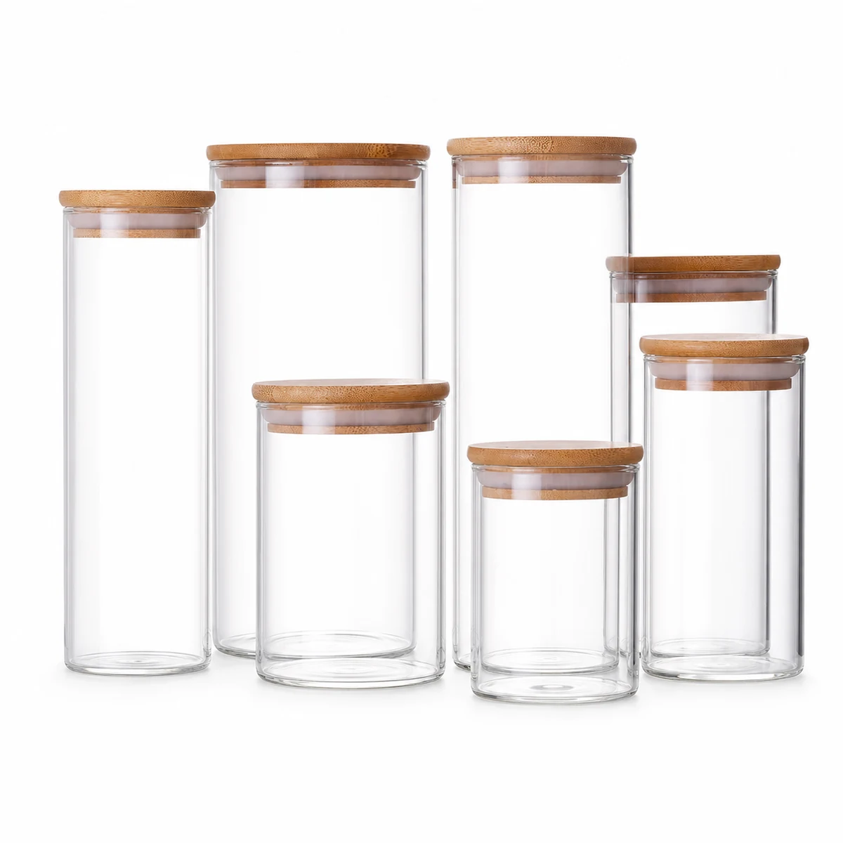 Cylindrical Glass Storage Jar 200-2000ml for OEM wholesale glassware projects