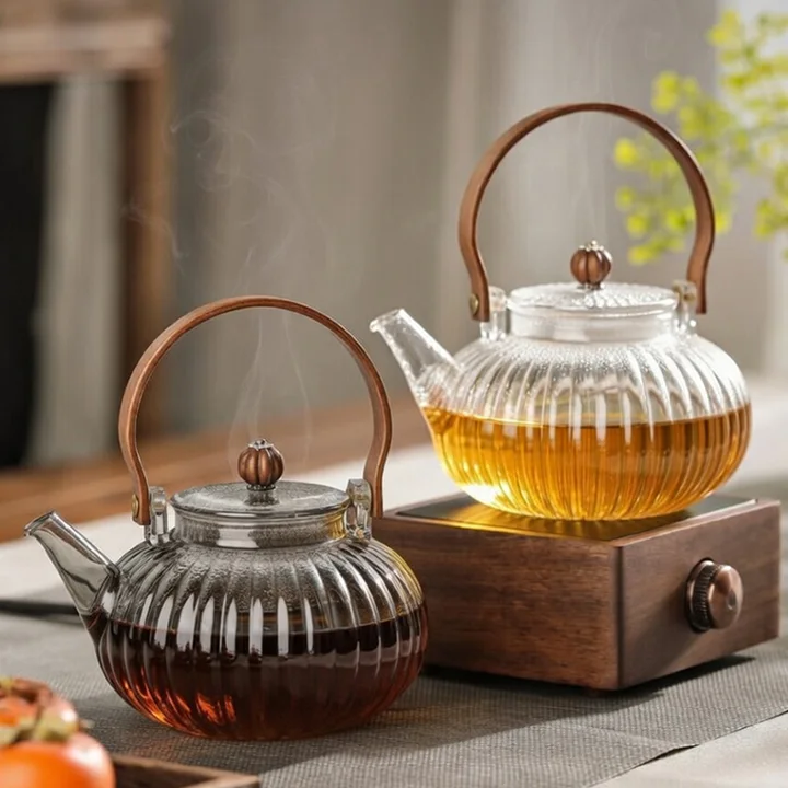 Pumpkin-Shaped Glass Kettle catalog product image for wholesale review