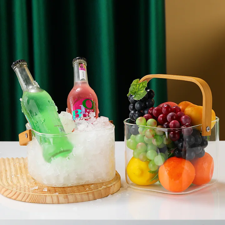Square Glass Basket Storage Jar catalog product image for wholesale review