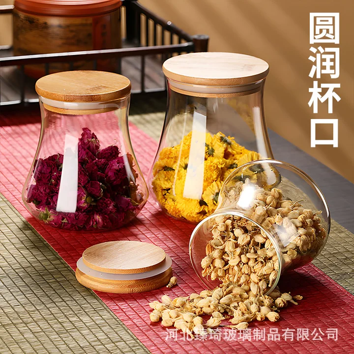 Waist-Shaped Glass Storage Jar catalog product image for wholesale review